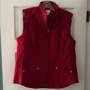 Dressbarn Red Quilted Vest